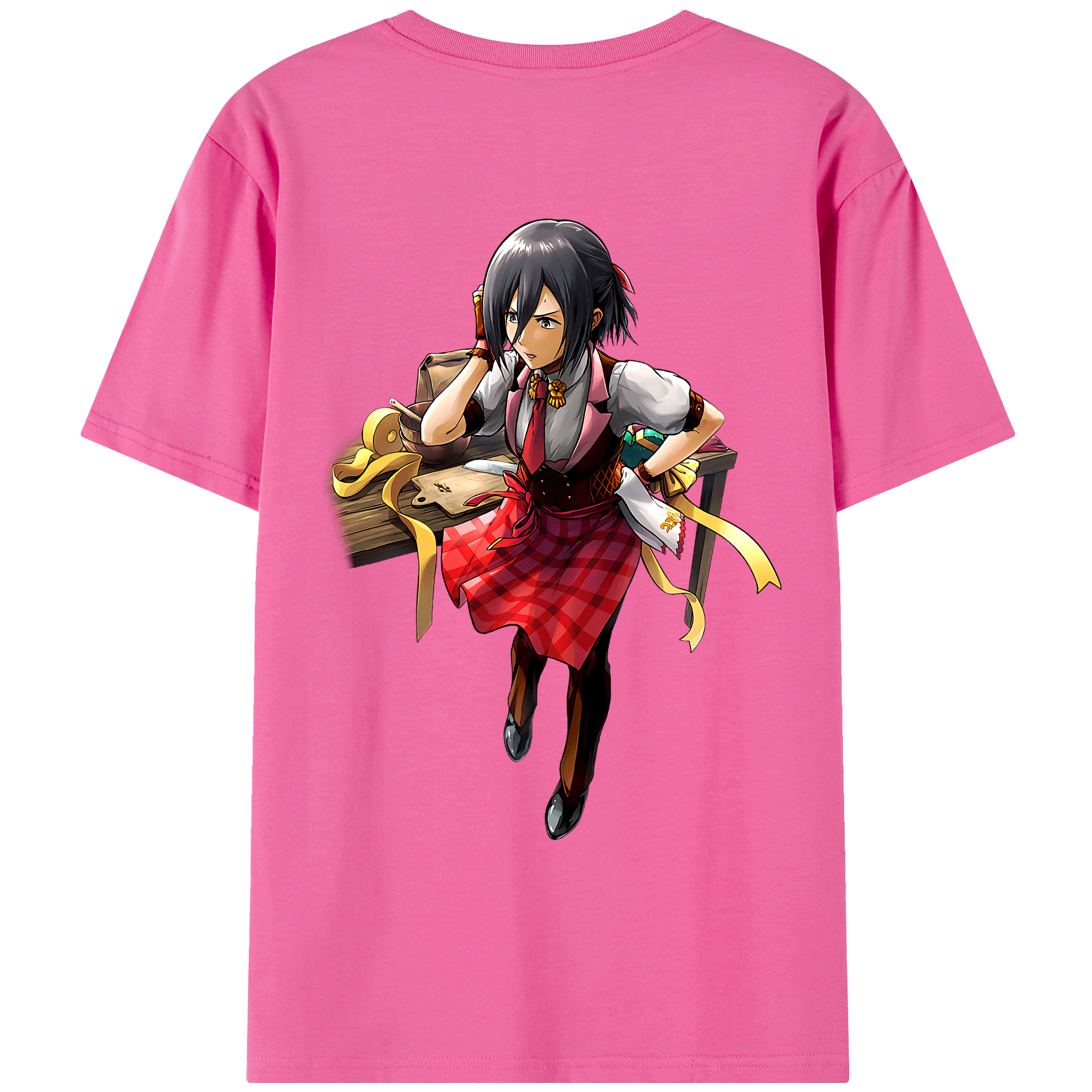 （画像用） 進撃の巨人 ミカサ·アッカーマン Attack on Titan Mikasa Ackerman レディース半袖Tシャツ(バックプリント)
